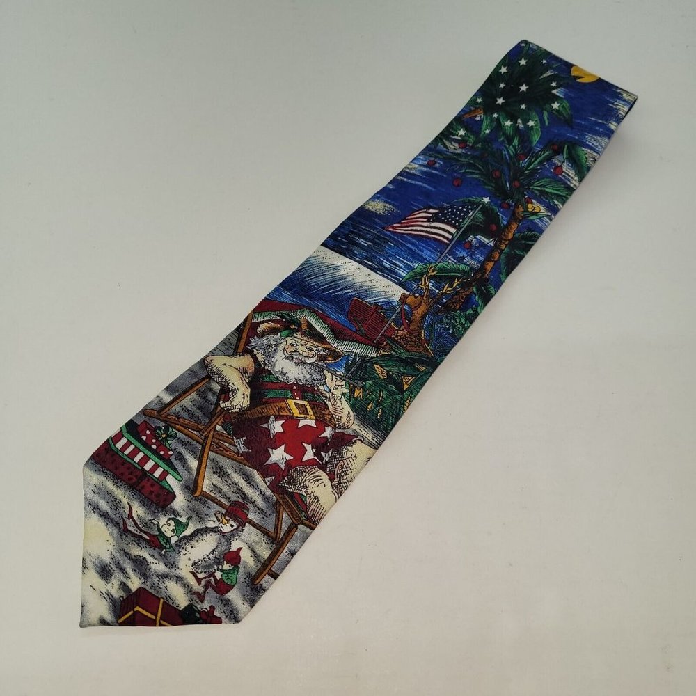 Americana by MBP Tie Mens Americana Series Surfside Santa Circa 1902 Silk‎
